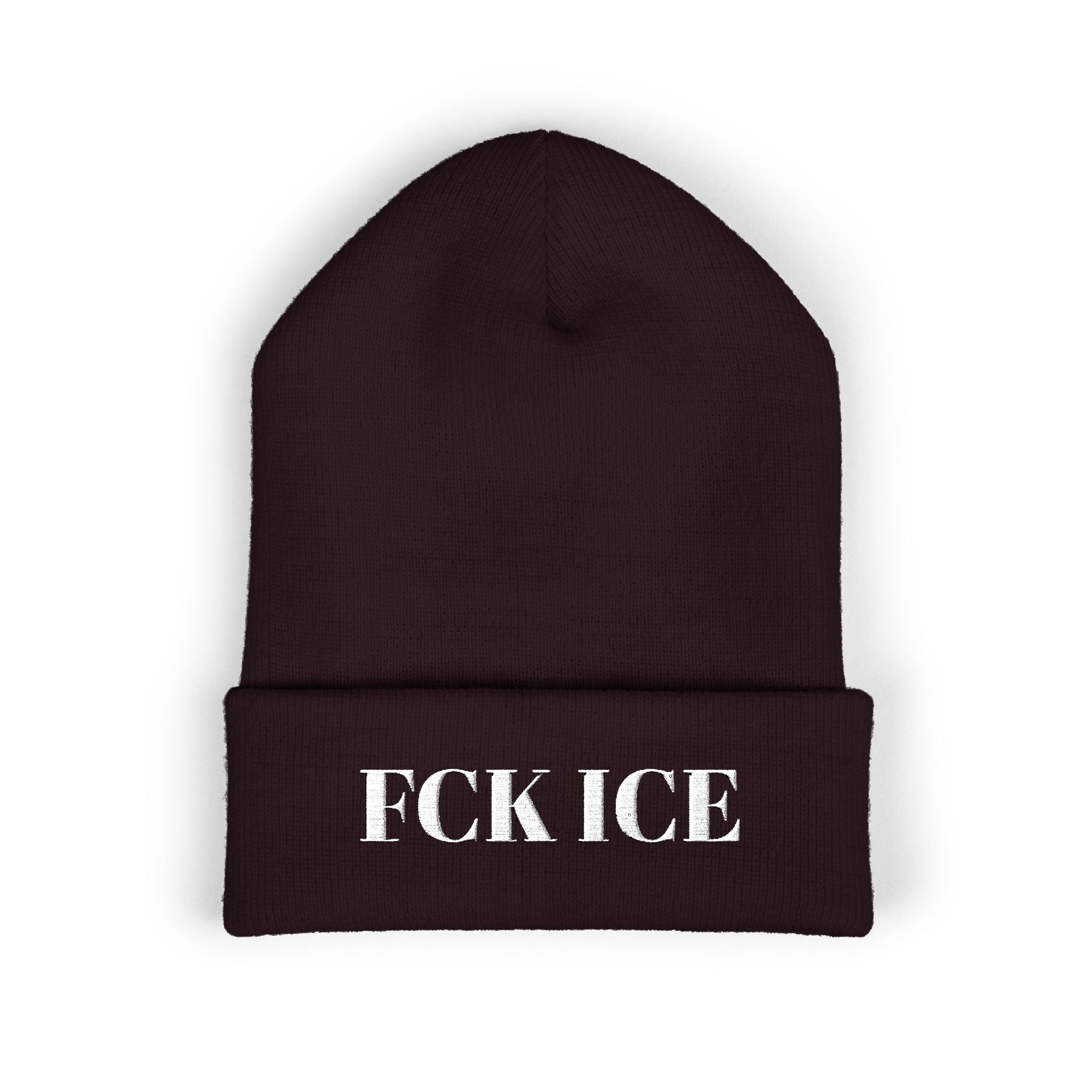 Fuck Ice Embroidered Cuffed Beanie
