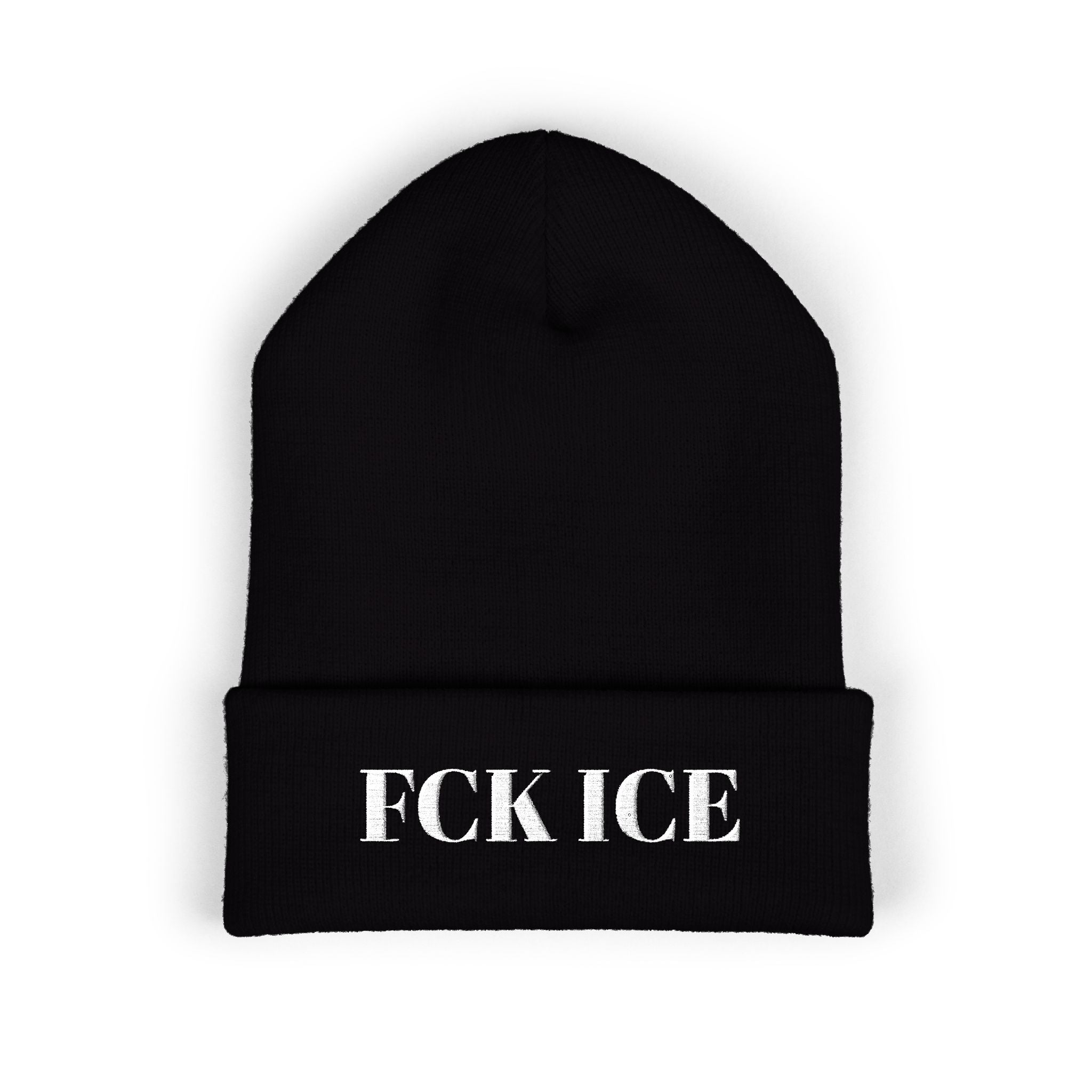 Fuck Ice Embroidered Cuffed Beanie