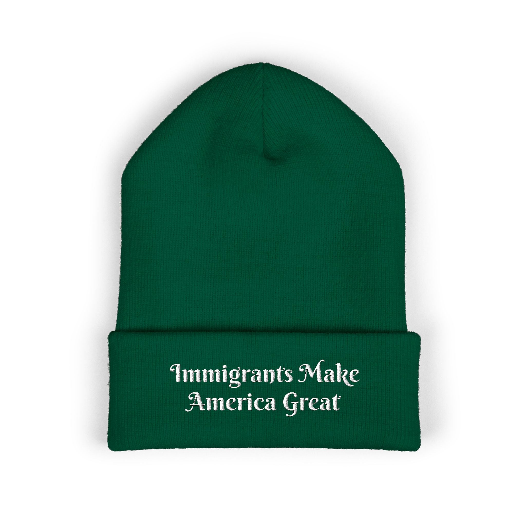 Immigrants Make America Great Embroidered Cuffed Beanie