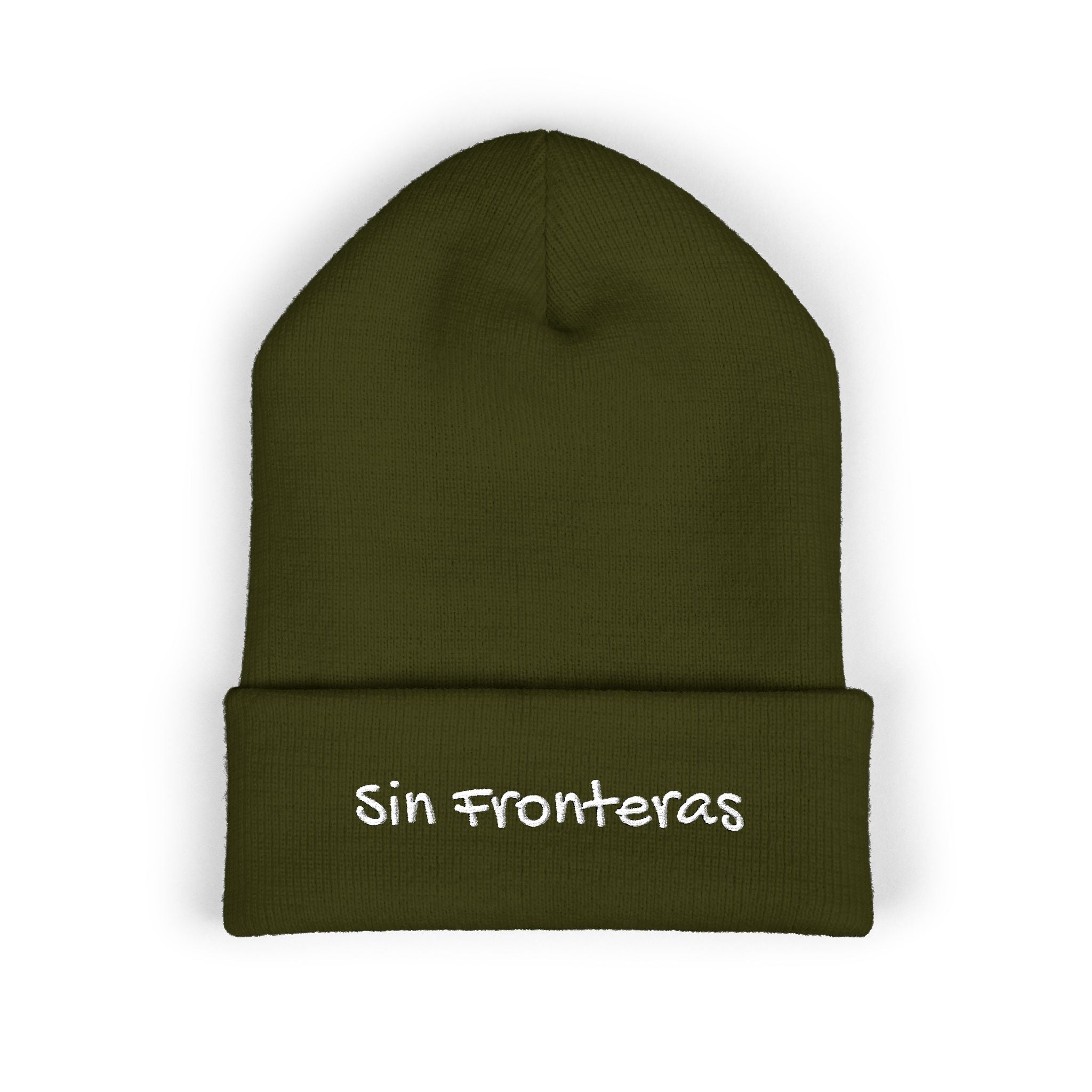 Sin Fronteras Embroidered Cuffed Beanie