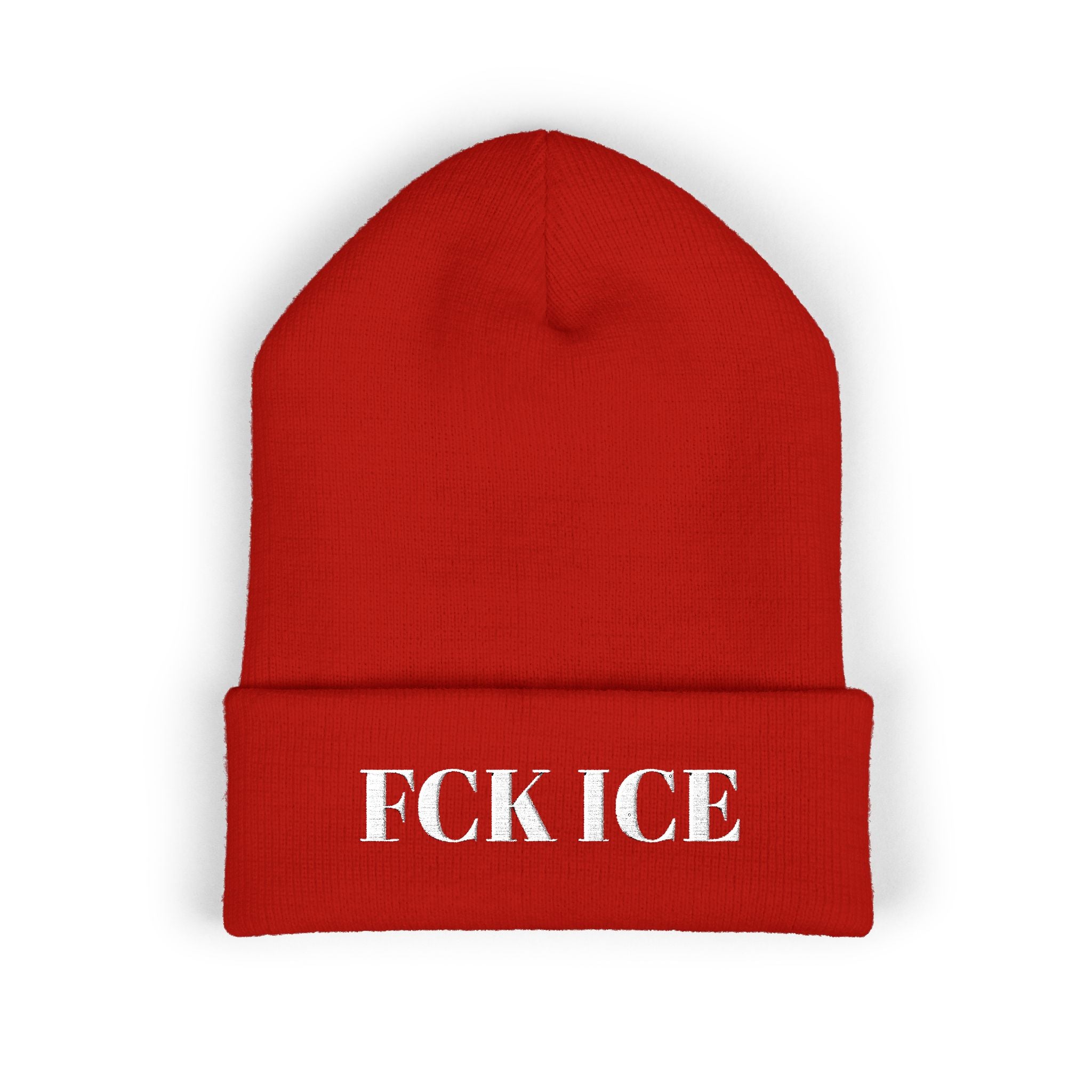 Fuck Ice Embroidered Cuffed Beanie