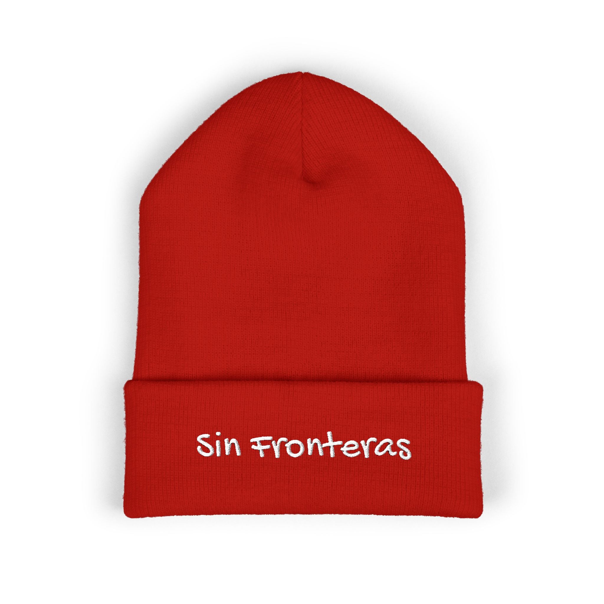 Sin Fronteras Embroidered Cuffed Beanie