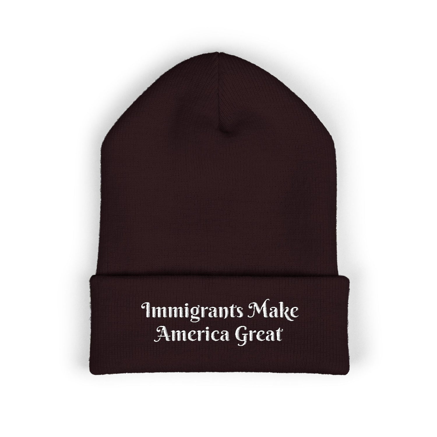 Immigrants Make America Great Embroidered Cuffed Beanie