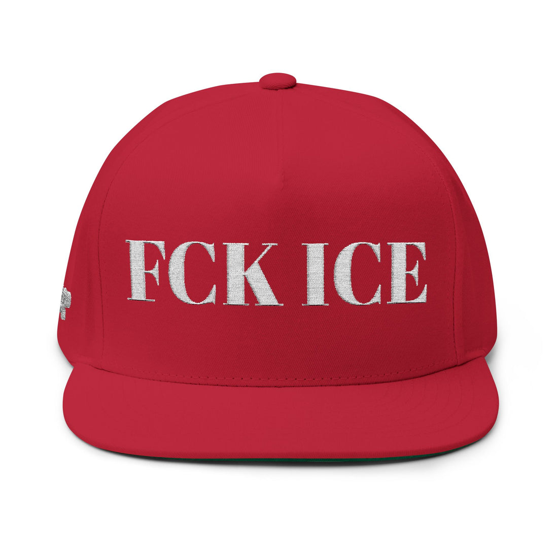 Fuck Ice Embroidered Flat Bill Cap