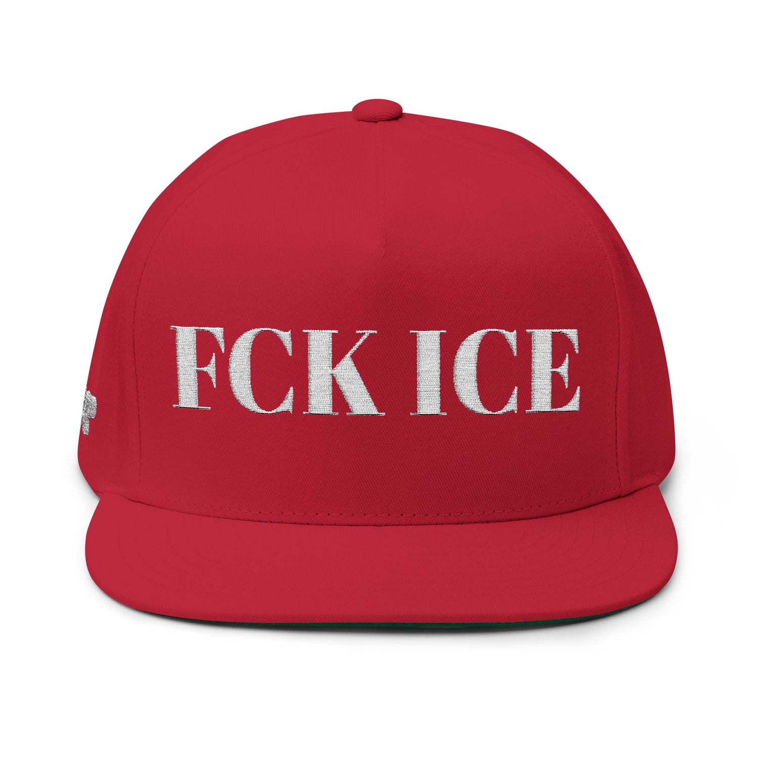 Fuck Ice Embroidered Flat Bill Cap