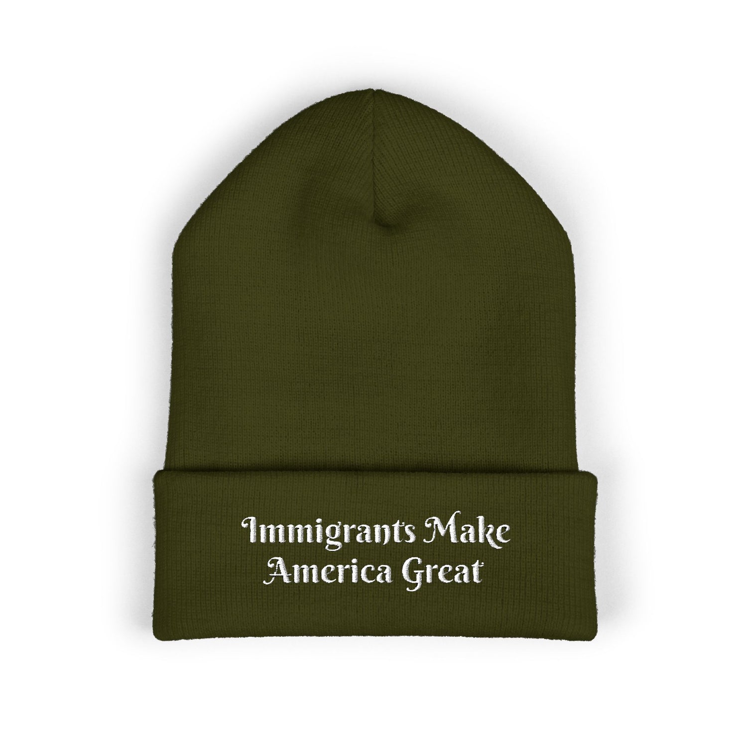 Immigrants Make America Great Embroidered Cuffed Beanie