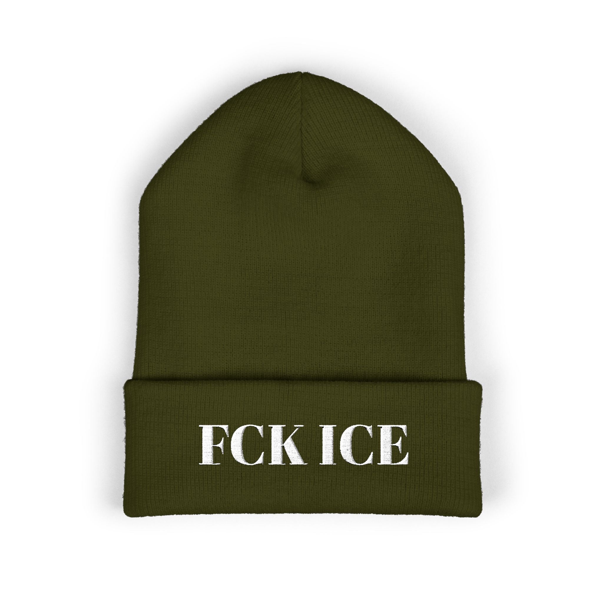 Fuck Ice Embroidered Cuffed Beanie