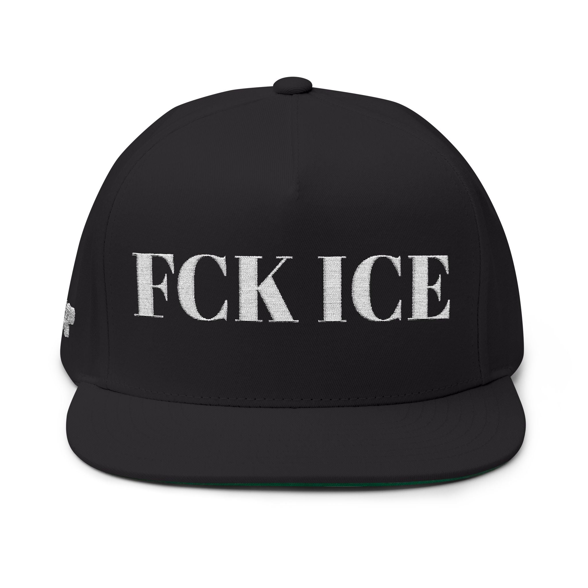 Fuck Ice Embroidered Flat Bill Cap