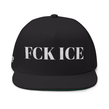 Fuck Ice Embroidered Flat Bill Cap