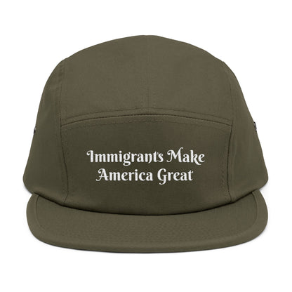 Immigrants Make America Great Embroidered 5-Panel Cap