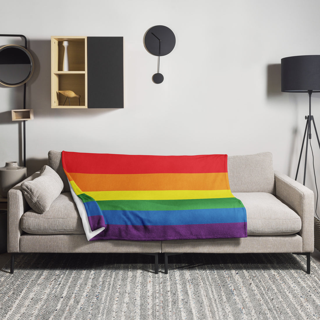 Pride Rainbow Throw Blanket